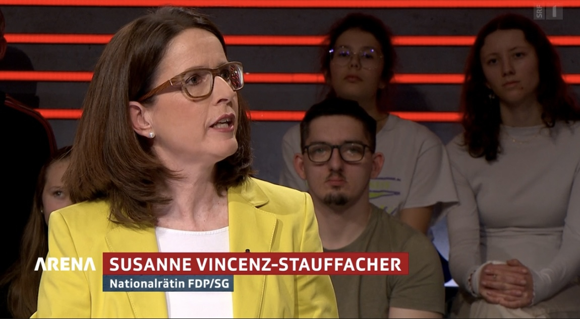 Susanne Vincenz-Stauffacher in der Arena